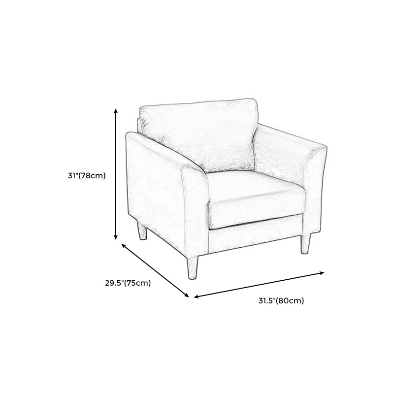 Contemporary Pillow Back Sofa 31"H Flared Arm Couch for Apartment