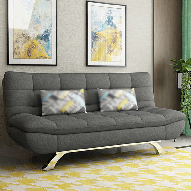 Cotton Blend Armless Sleeper Sofa Modern Tufted Back Sofa Couch