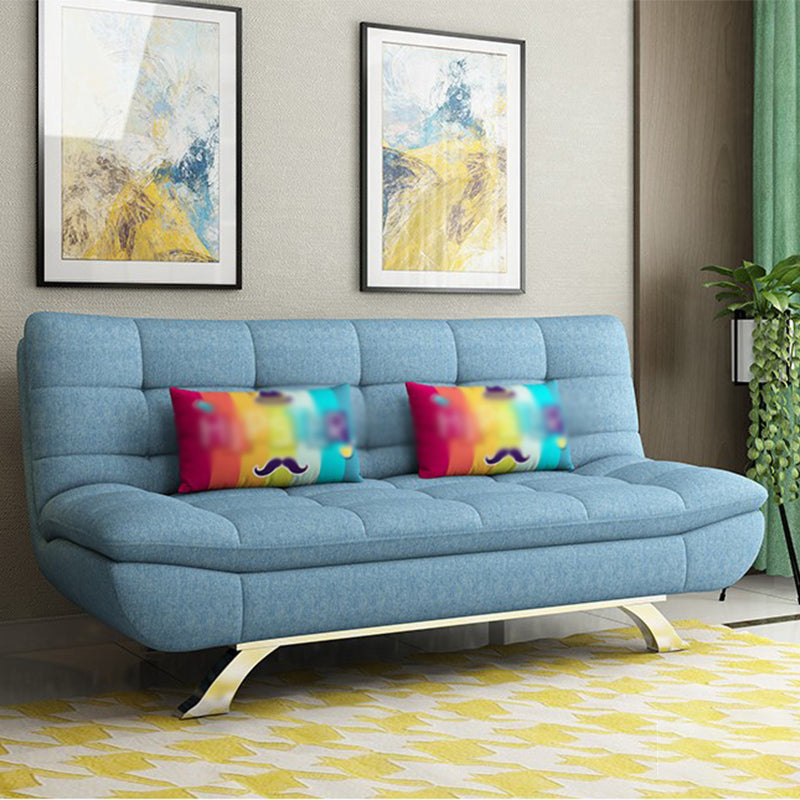 Cotton Blend Armless Sleeper Sofa Modern Tufted Back Sofa Couch