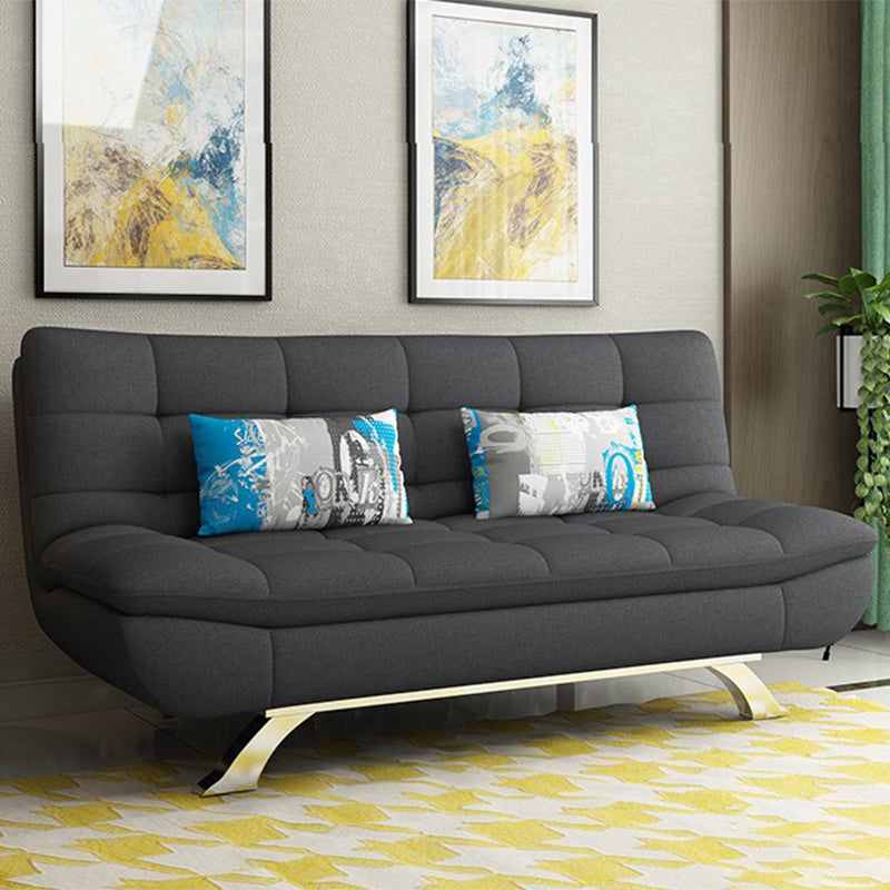 Cotton Blend Armless Sleeper Sofa Modern Tufted Back Sofa Couch