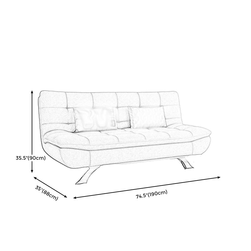 Cotton Blend Armless Sleeper Sofa Modern Tufted Back Sofa Couch