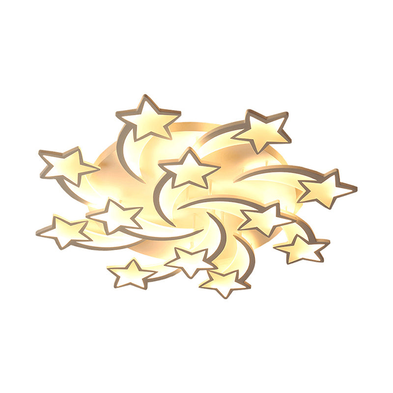 Metal Star Close to Ceiling Lighting Nordic Style LED White Ceiling Lamp