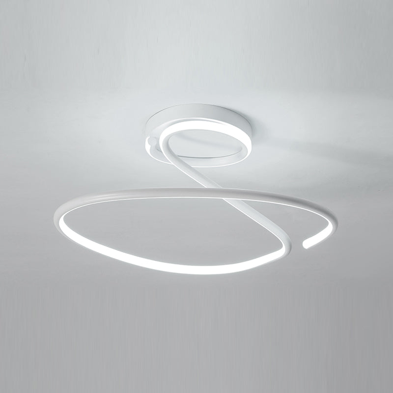 Minimalist Circular Ceiling Flush Mount Aluminum LED Bedroom Semi Flush Light