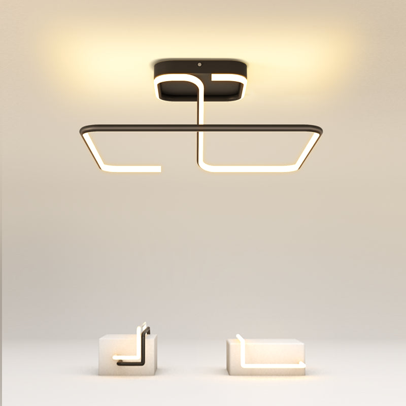 Squared Ceiling Mounted Fixture Modern Style LED Aluminum Ceiling Lighting