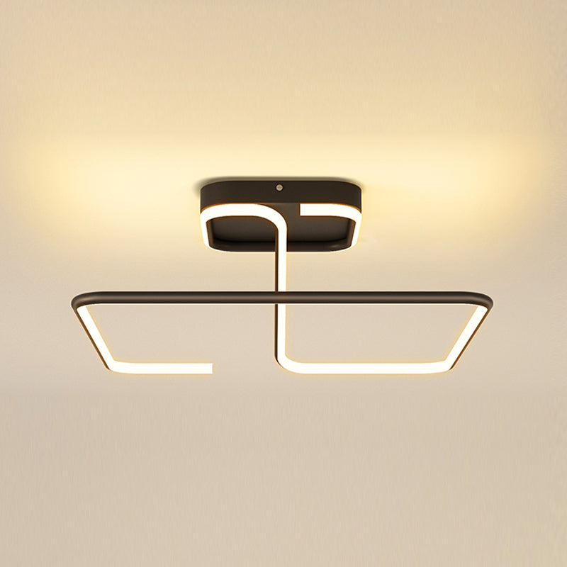 Squared Ceiling Mounted Fixture Modern Style LED Aluminum Ceiling Lighting