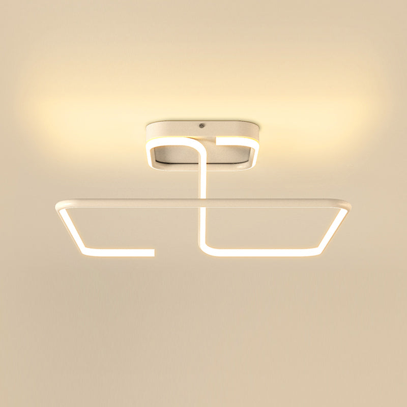 Squared Ceiling Mounted Fixture Modern Style LED Aluminum Ceiling Lighting