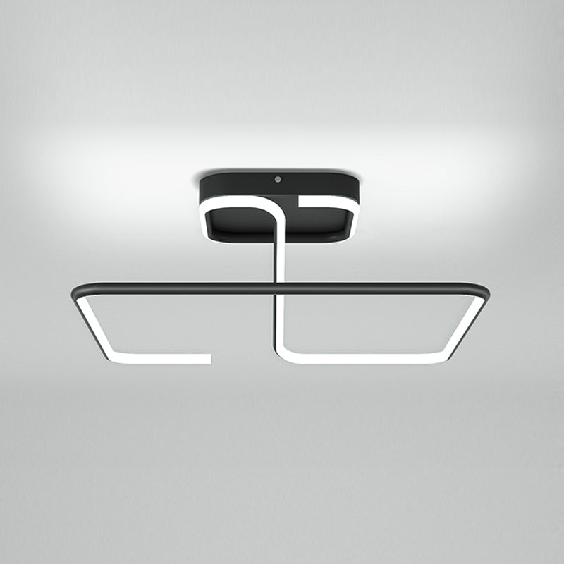 Squared Ceiling Mounted Fixture Modern Style LED Aluminum Ceiling Lighting