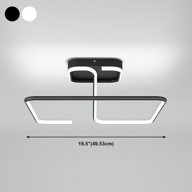 Squared Ceiling Mounted Fixture Modern Style LED Aluminum Ceiling Lighting