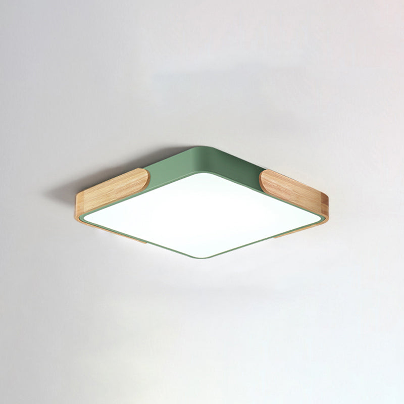 Geometry Shape LED Ceiling Lamp Modern Macaroon Iron 1 Light Flush Mount for Study