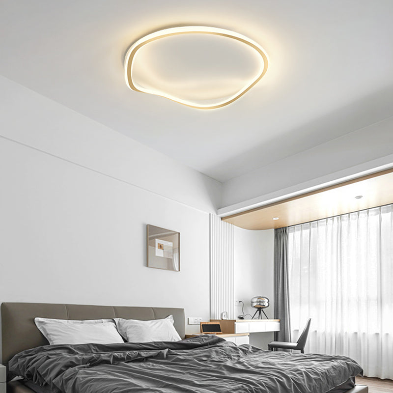 Round Shape LED Ceiling Lamp Modern Iron 1 Light Flush Mount for Study
