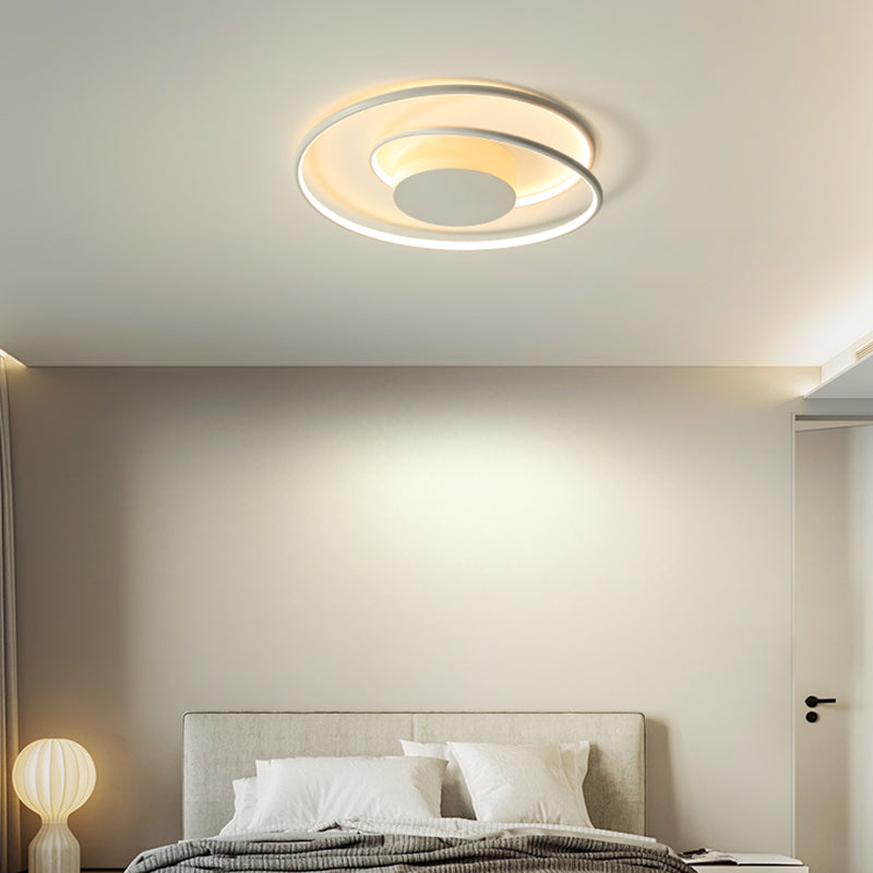 Line Shape LED Ceiling Lamp Modern Aluminium 1 Light Flush Mount for Study Bedroom
