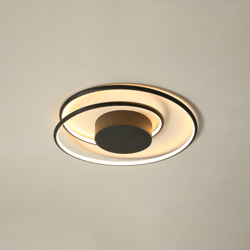 Line Shape LED Ceiling Lamp Modern Aluminium 1 Light Flush Mount for Study Bedroom