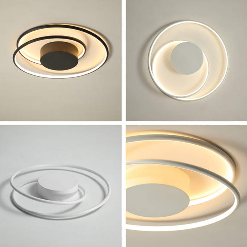 Line Shape LED Ceiling Lamp Modern Aluminium 1 Light Flush Mount for Study Bedroom