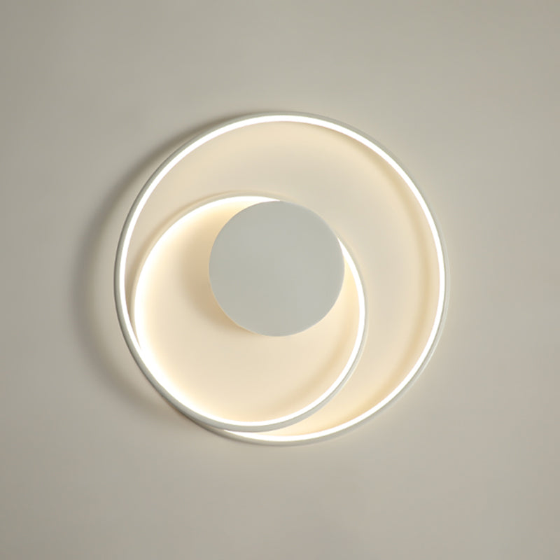 Line Shape LED Ceiling Lamp Modern Aluminium 1 Light Flush Mount for Study Bedroom