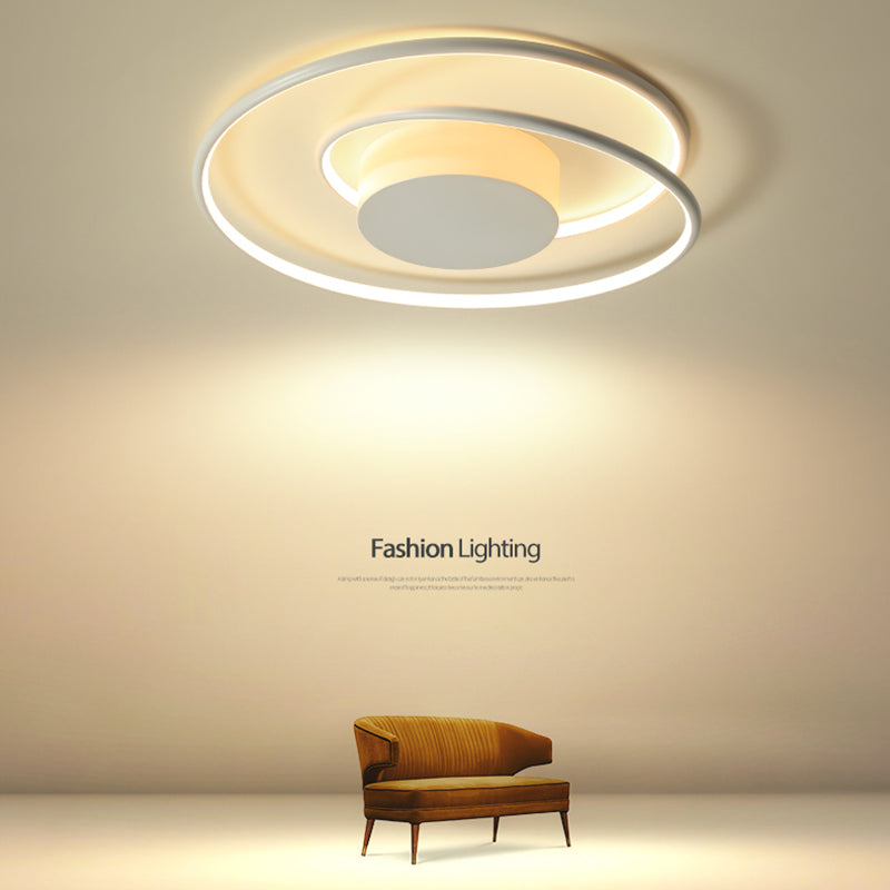 Line Shape LED Ceiling Lamp Modern Aluminium 1 Light Flush Mount for Study Bedroom