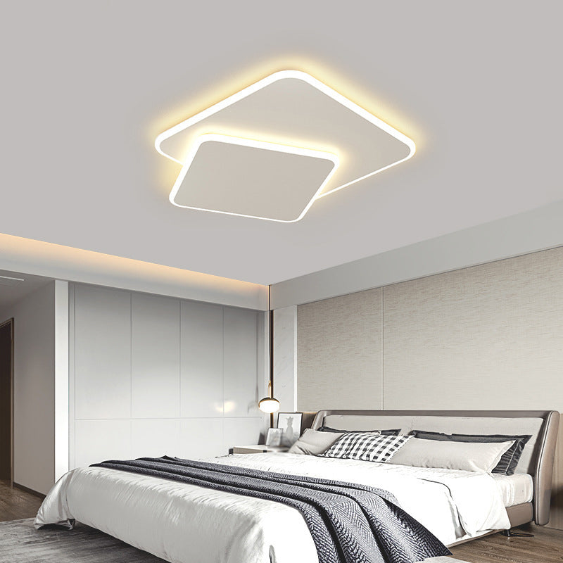 Metal Geometric Ceiling Mount Light Fixture Modern LED Ceiling Light in White