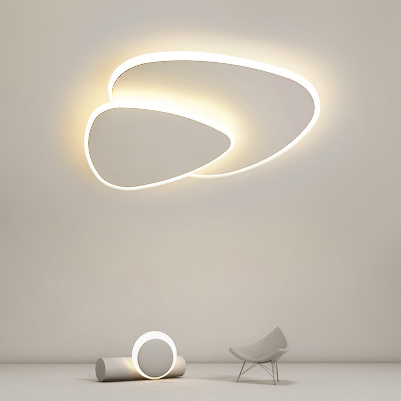 Metal Geometric Ceiling Mount Light Fixture Modern LED Ceiling Light in White