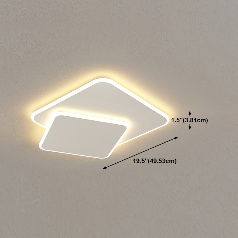 Metal Geometric Ceiling Mount Light Fixture Modern LED Ceiling Light in White