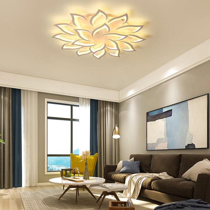 White Sputnik Ceiling Flush Mount Minimalist LED Metal Ceiling Lighting