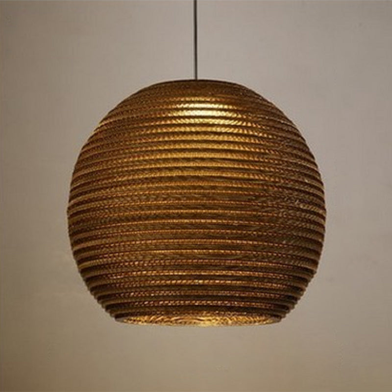 Southeast Asian Style Ceiling Light Honeycomb Cardboard Geometry Pendant Lamp for Bedroom