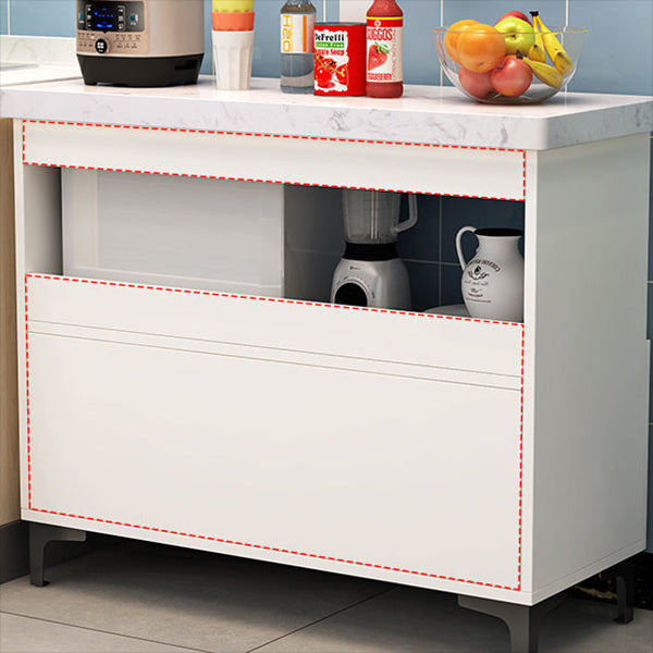 Engineered Wood Sideboard Modern Dining Server with Stone Countertop for Living Room