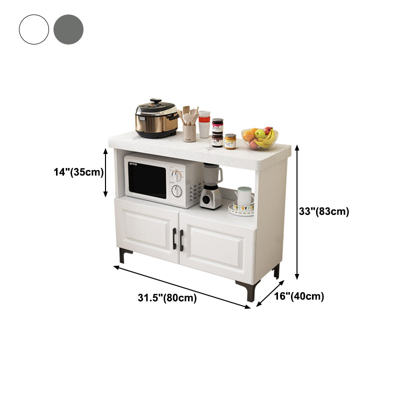 Engineered Wood Sideboard Modern Dining Server with Stone Countertop for Living Room