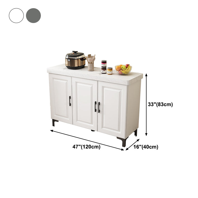 Engineered Wood Sideboard Modern Dining Server with Stone Countertop for Living Room