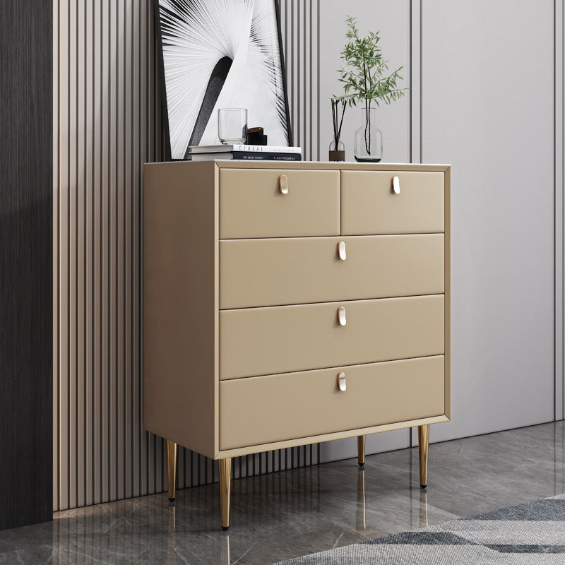 Wood and Stone Buffet Server Glam Style Kitchen Server for Living Room