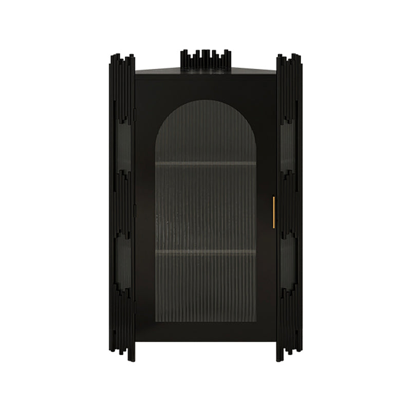 Glam Stone and Metal Sideboard Table 1 Cabinet Glass Door Buffet Stand