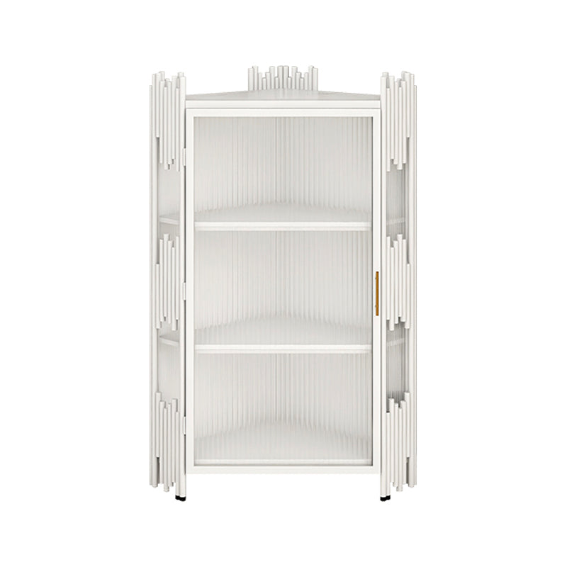 Glam Stone and Metal Sideboard Table 1 Cabinet Glass Door Buffet Stand