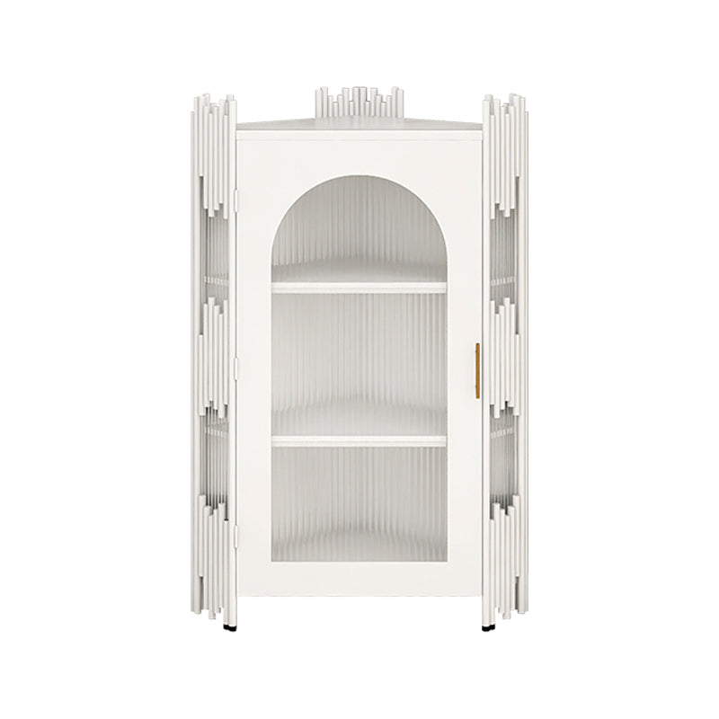 Glam Stone and Metal Sideboard Table 1 Cabinet Glass Door Buffet Stand