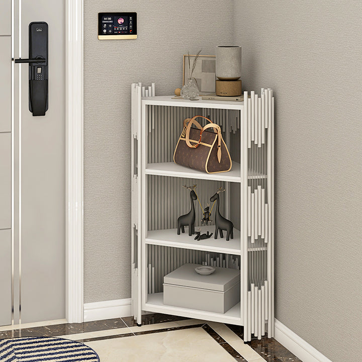 Glam Stone and Metal Sideboard Table 1 Cabinet Glass Door Buffet Stand