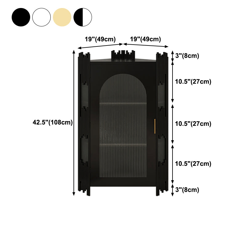 Glam Stone and Metal Sideboard Table 1 Cabinet Glass Door Buffet Stand