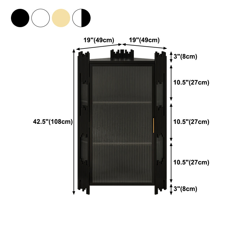 Glam Stone and Metal Sideboard Table 1 Cabinet Glass Door Buffet Stand