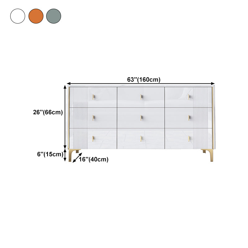 Modern Style Stone Buffet Sideboard 15.7"D Dining Room Buffet Server with Drawer