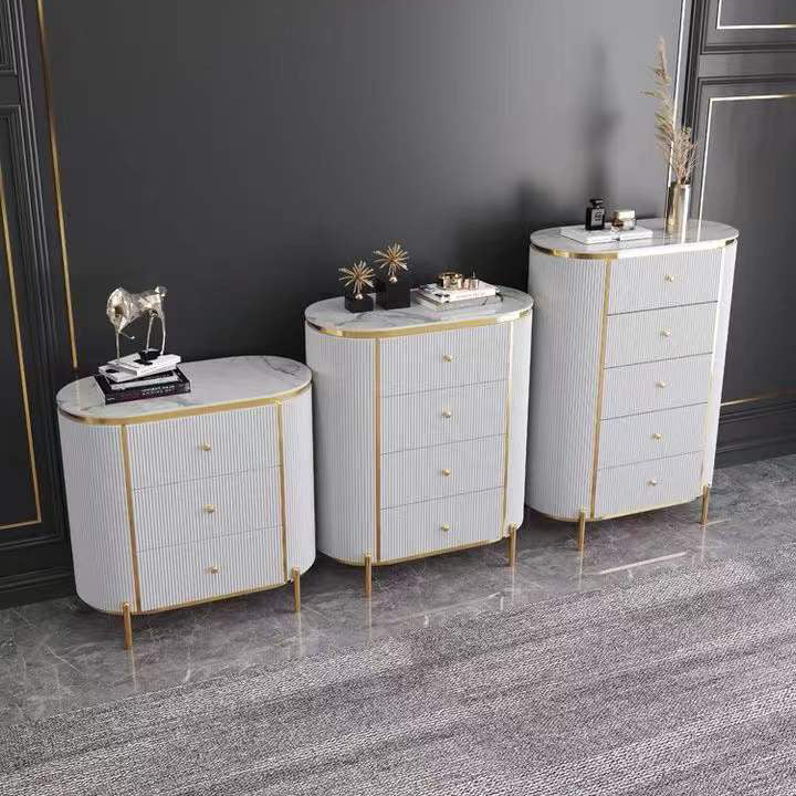 Wood Dining Room Sideboard Cabinet Glam Buffet Server Cabinet with Drawers