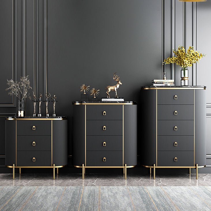 Wood Dining Room Sideboard Cabinet Glam Buffet Server Cabinet with Drawers