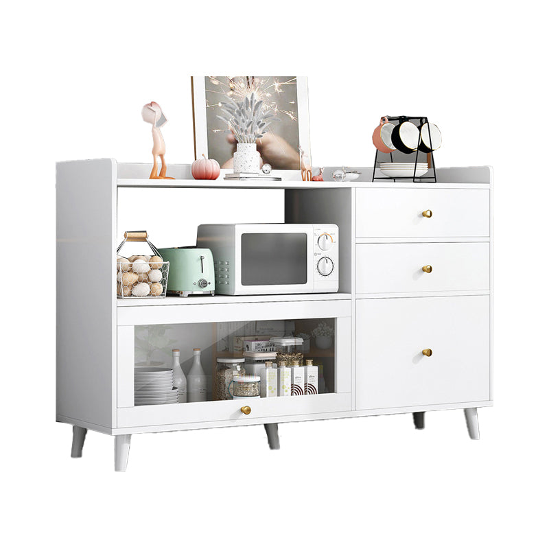 Modern Cabinets Buffet Table Engineered Wood Open Storage Sideboard Cabinet