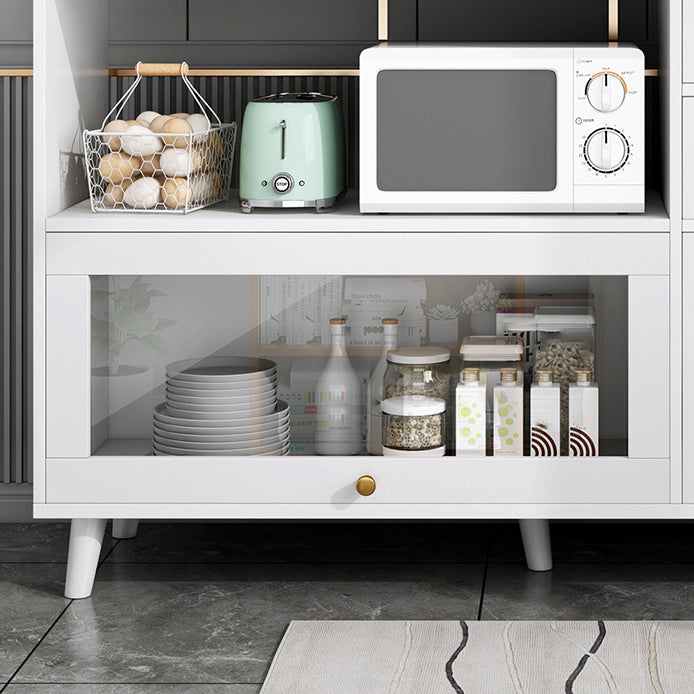 Modern Cabinets Buffet Table Engineered Wood Open Storage Sideboard Cabinet