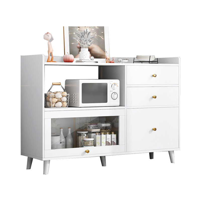 Modern Cabinets Buffet Table Engineered Wood Open Storage Sideboard Cabinet