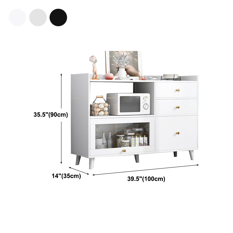 Modern Cabinets Buffet Table Engineered Wood Open Storage Sideboard Cabinet