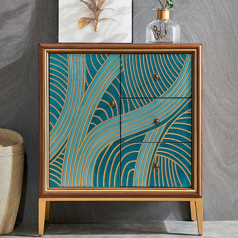 Luxurious Buffet Table Gold Frame Multi Drawer Dining Table for Living Room