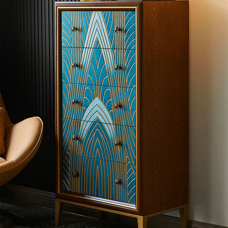 Luxurious Buffet Table Gold Frame Multi Drawer Dining Table for Living Room