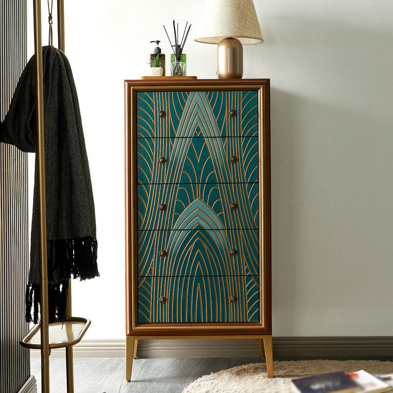 Luxurious Buffet Table Gold Frame Multi Drawer Dining Table for Living Room