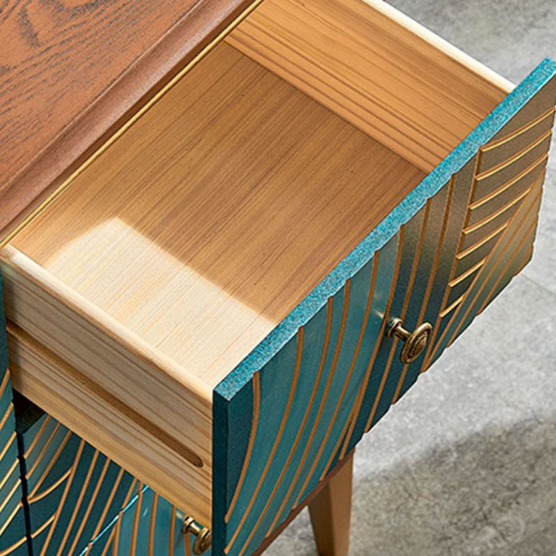 Luxurious Buffet Table Gold Frame Multi Drawer Dining Table for Living Room