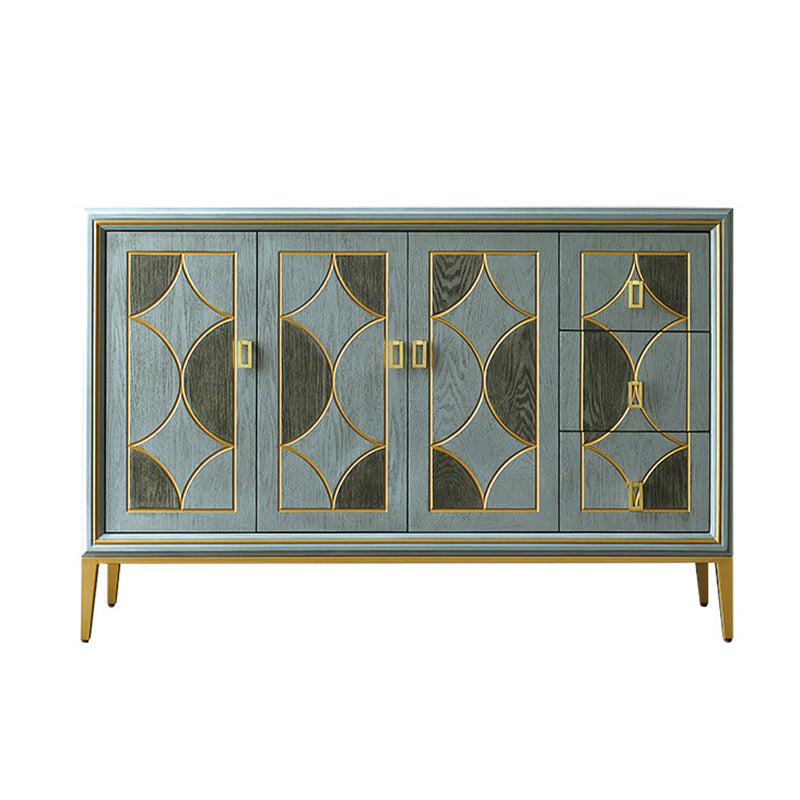 Luxurious Buffet Table Gold Frame Multi Drawer Dining Table for Living Room