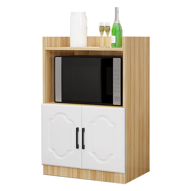 Glass Door Wood Sideboard Modern Credenza with Storage for Kitchen