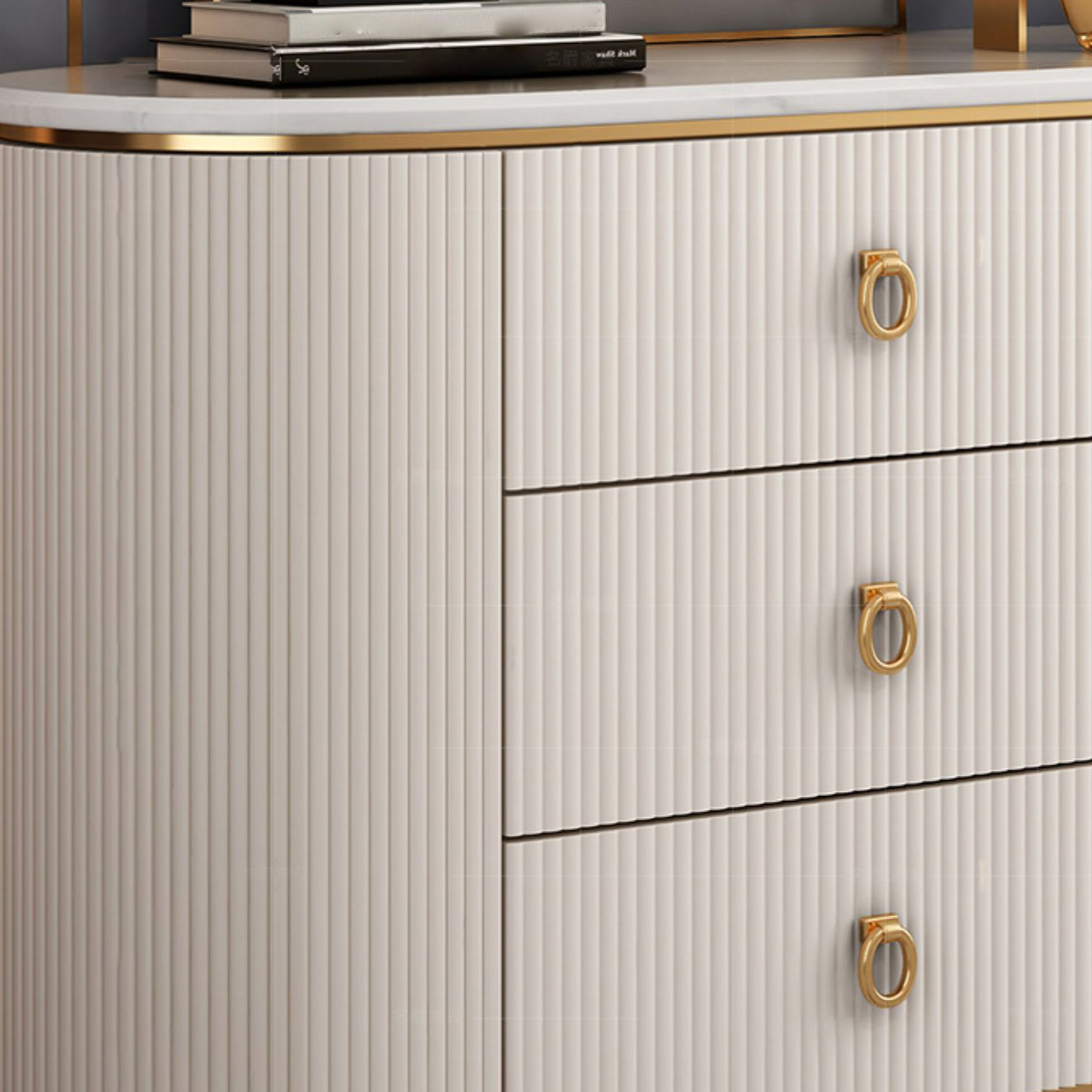 Glam Style Buffet Sideboard with Engineered Wood Drawers and Storage for Dining Room