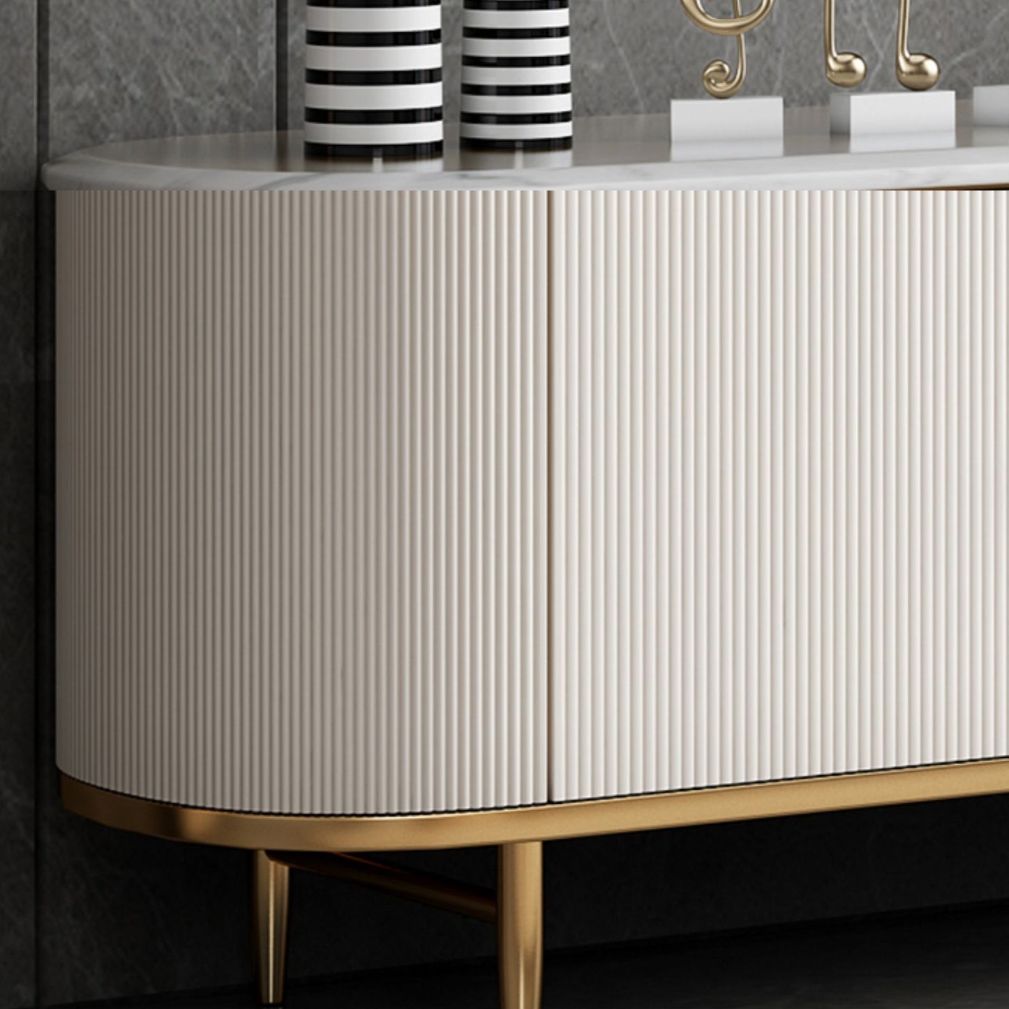 Glam Style Buffet Sideboard with Engineered Wood Drawers and Storage for Dining Room