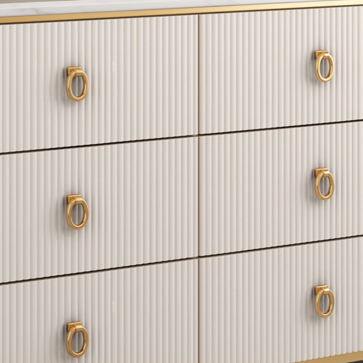 Glam Style Buffet Sideboard with Engineered Wood Drawers and Storage for Dining Room